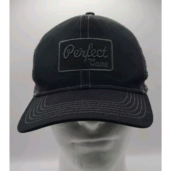 Perfect Game PG Black Trucker SnapBack‎ Mesh Hat Cap Baseball Cap - Picture 1 of 11